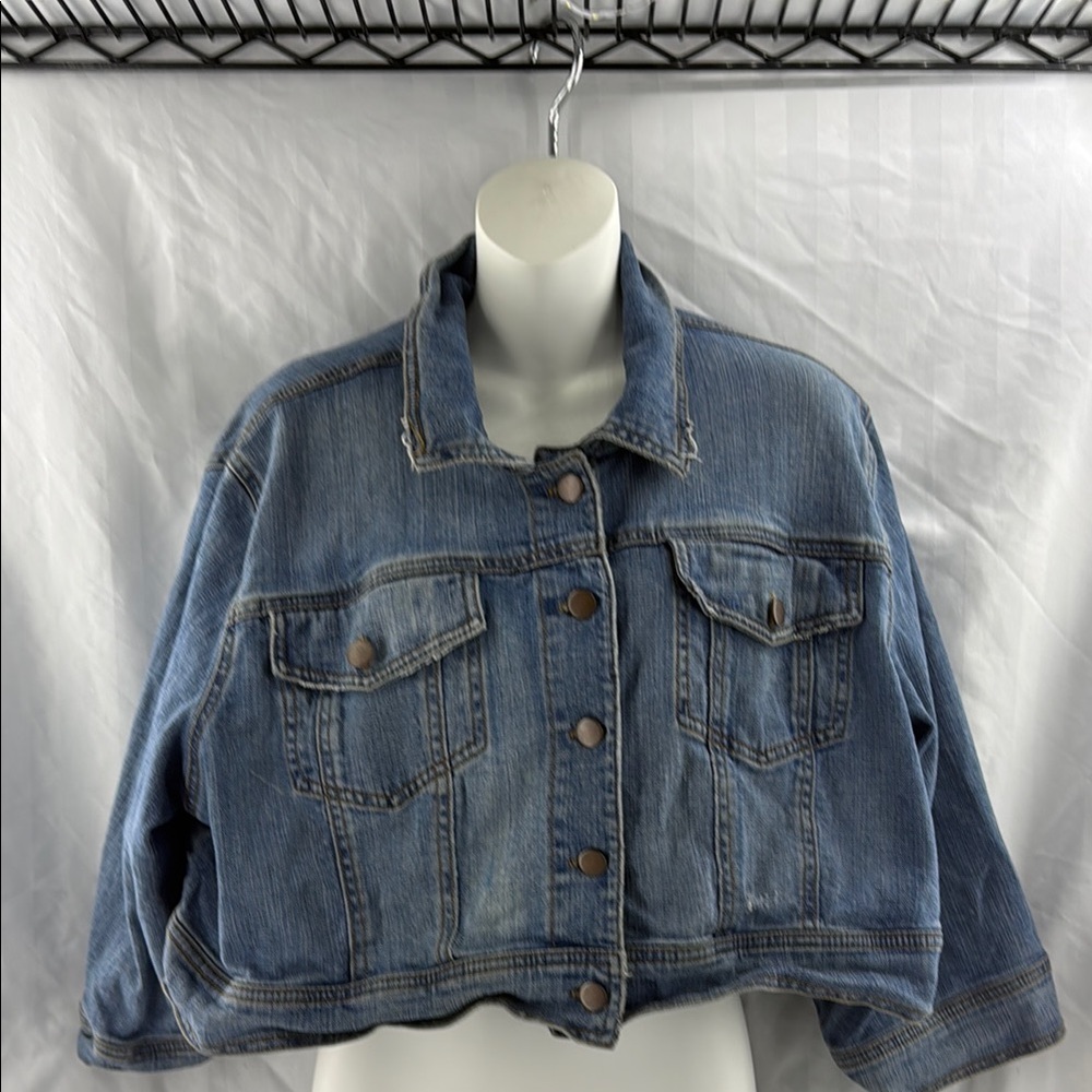 Blue Denim Jacket Cropped Torrid